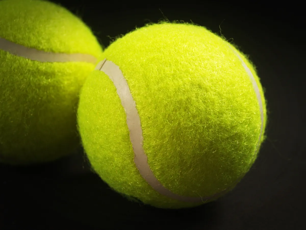 Close-up of felt balls used in racket sports
